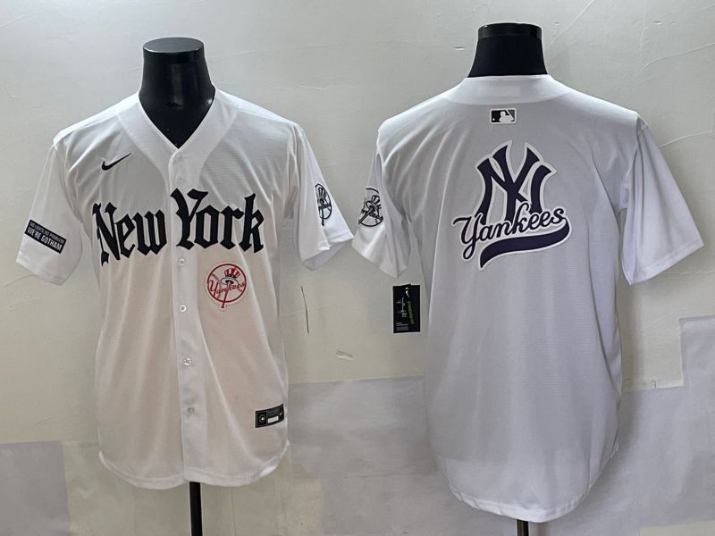 Men 2025 New York Yankees Blank White Five generations Joint Name Nike MLB Jersey style 66->new york yankees->MLB Jersey